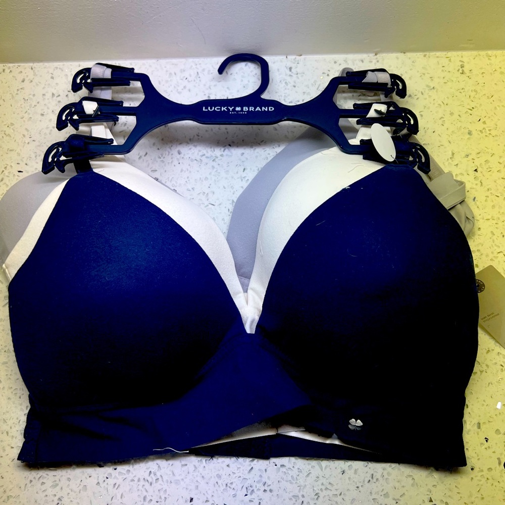 Lucky Brand Women's Bra - 3 Pack Comfort Soft Wire-Free T-Shirt Bra (36B)